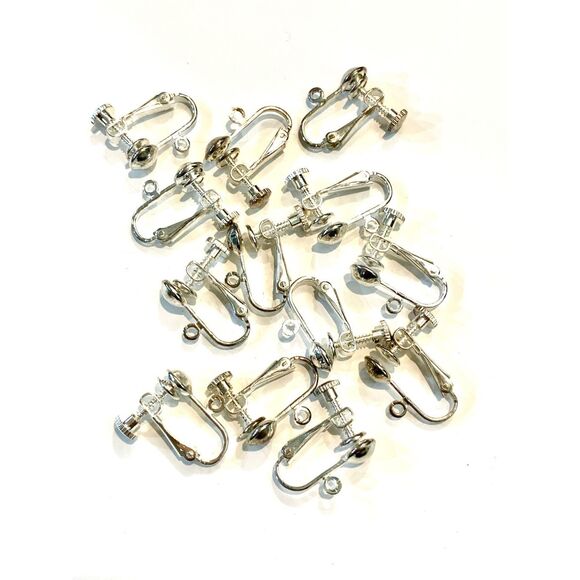 Silver Plated Screw Back Earrings #crafter #clip on earrings - Picture 2 of 5